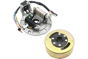 laffoonparts ATV Magneto Stator Flywheel Rotor Kit, Robust Magneto Stator Plate, Fit for 90cc 110cc 125cc 140cc Kick Start Engine Trail Dirt Bike Quad ATV Kart, Replacement for Pit PRO Pit Bike