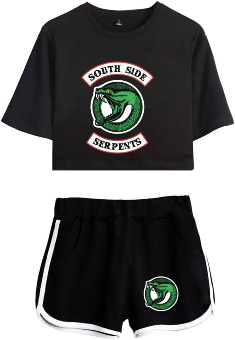 Women Riverdale T-Shirt Set Tops and Shorts Casual Wear South Side Serpent Printed Tracksuits