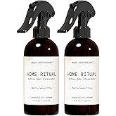 Muse Apothecary Home Ritual Active Odor Eliminator Spray - Furniture Deodorizer Spray & Bathroom Odor Eliminator for Home - Essential Oil Air Freshener - 4oz, Mediterranean Citrus, 2 Pack