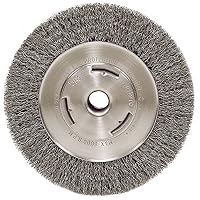 Weiler 6655 Vortec Pro 7" Wide Face Bench Grinder Wheel, 0.14" Crimped Steel Wire Fill, 5/8" Arbor Hole
