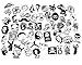 160pcs Car Motorcycle Bicycle Skateboard Laptop Luggage Vinyl Sticker Graffiti Luggage Decals Bumper Stickers, 100 Colorful and 60 Black and White Random Music Film Vinyl Guitar Sticker