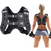 Prodigen Weighted Vest for Women and Men 8 12 16 20 25 30 Lbs with Reflective Stripe and Double Adjustable Buckle Straps Weight Vests for Strength Training, Jogging, Cardio, Weight Loss