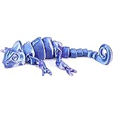 3D Printed Chameleon Articulated Fidget Toy - 12Inch PLA Flexible 3D Lizard Toy with Movable Joints, Stress Relief Desk Decor & Unique Gift for Reptile Lovers & Adults