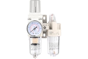 ZHONG AN 1/4 Inch NPT Compressed Air Filter Air Pressure Regulator Water-Oil Separator Trap Filter with Lubricator Cup