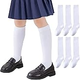 Girls' Knee High Cable Knit/Ribbed School Uniform Socks - 3/6 Pack Seamless Tube Socks for Kids Soccer - Unisex, 3-14 Years