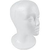 SHANY Styrofoam Model Heads ,Hat Wig Foam Mannequin Female Wig Head Stand ,Mannequin Head for wigs , Wig Holder - Round Base , 10.5 Tall with 20 1/2 Inches Circumference Female Mannequin Head -1 Piece