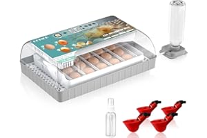 OCTAOR Automatic Incubator for Hatching Eggs, 24H Fahrenheit Temperature Control & Humidity Display, w/Built-in LED Egg Candler, Auto Egg Rotation, 20 Eggs Natural Incubation Simulator