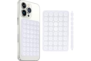 Hlija Suction Cup Phone Case Mount Double-Sided,Silicon Sticky Phone Stand for iPhone and Android, Hands-Free Strong Grip Holder for Selfies and Videos - Transparent