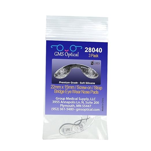 GMS Optical Nose Pads for Eyeglasses Strap Bridge Screw
