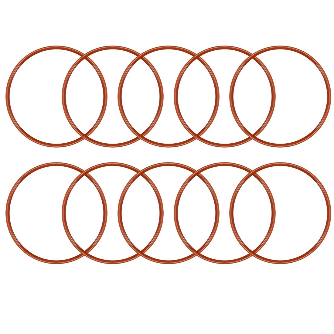 sourcingmap Silicone O-Ring, 40mm OD, 36.2mm ID, 1.9mm Width, VMQ Seal Rings Gasket, Red, Pack of 10