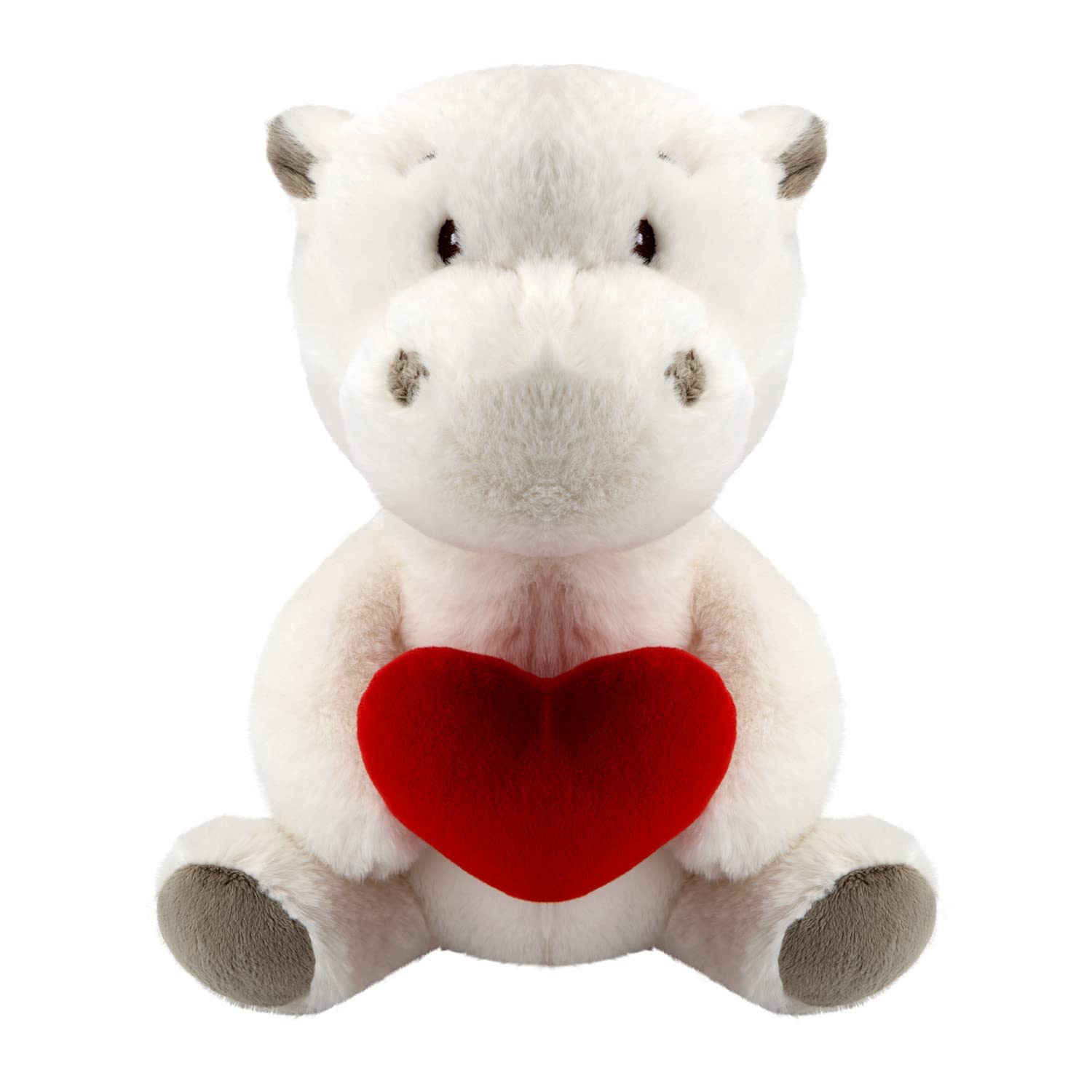 VFM - Hippo Soft Cream 27cm Hippo Plush With Red Love Heart Luxury Cuddly Toy