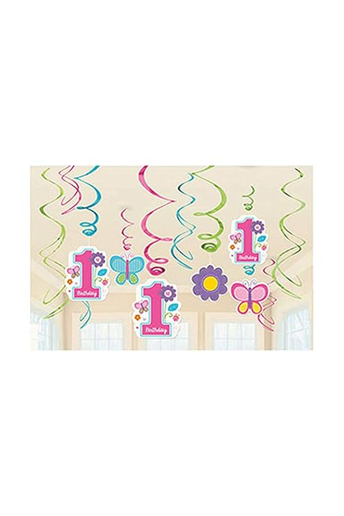 Amscan 670367 - Hängedekoration, Sweet Birthday Girl , 12 teilig