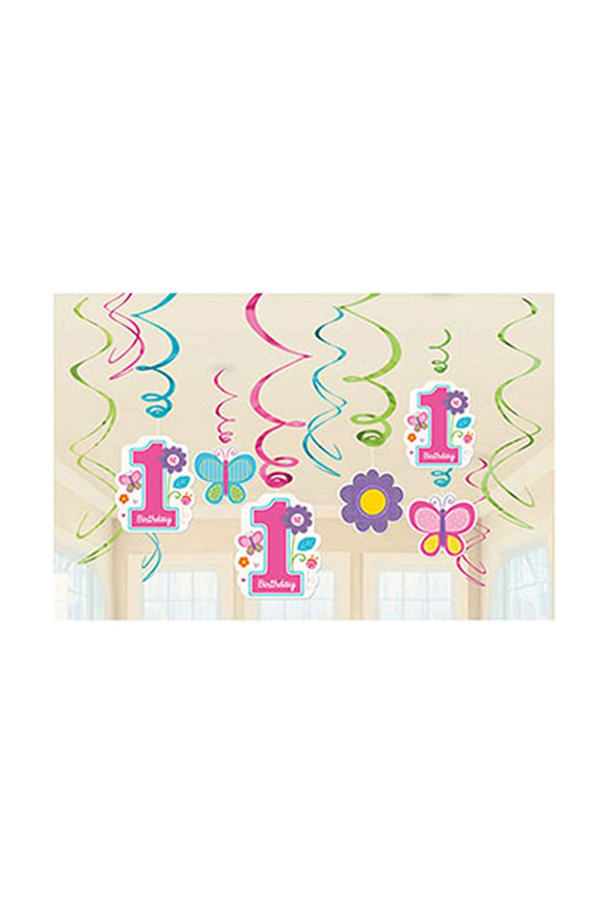 Amscan Sweet Birthday Girl Hanging Swirls Decorations