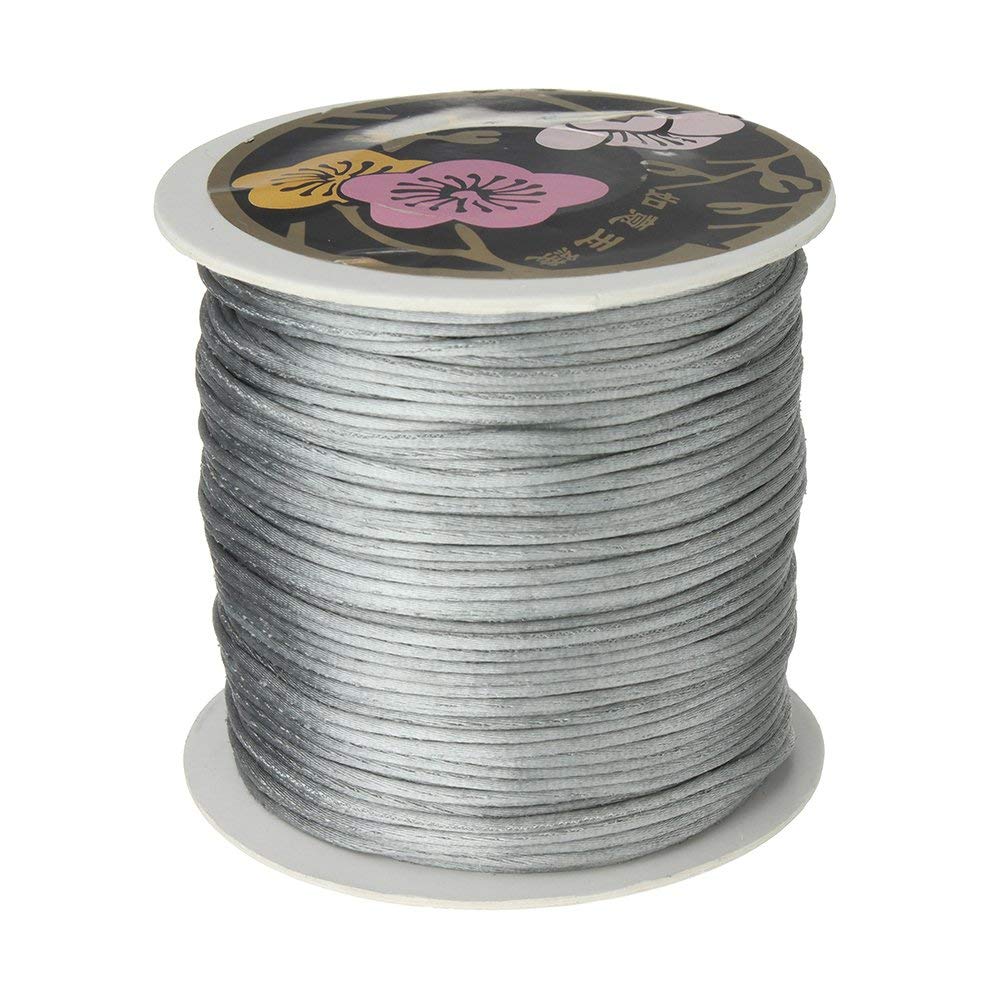 Angel Malone ® Approx 10m Bundle of 1mm Quality Rattail Satin Cord - GR8 4 KUMIHIMO - 17 Colours Jewellery Making Findings - UK SELLER (Silver)