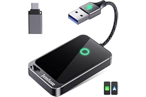 Jemluse 2-in-1 Wireless CarPlay & Android Auto Adapter, Faster Converts Factory Wired to Wireless Car Dongle for Wirless Control Plug&Play Fit for Cars from 2015 & for Apple iOS 10+ & Android