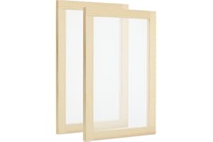 PATIKIL 13.4"x9.8" Wooden Paper Making Screen, 2 Pack Paper Making Mould Frame Papermaking Mould Deckle for DIY Paper Craft D