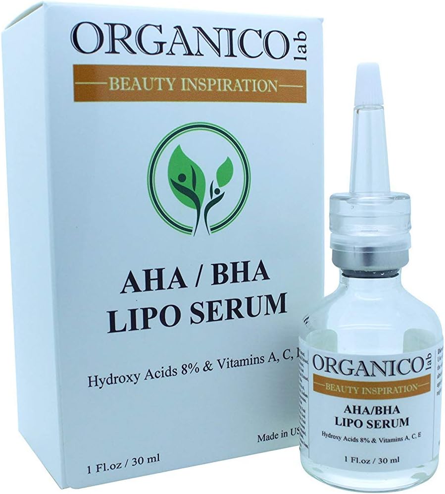 ORGANICOLAB, AHA/BHA Lipo Serum (Alpha and Beta Hydroxy Acids of Bilberry, Sugar Cane, Sugar Maple, Orange, Lemon, and Willow Bark Extracts) 1 Fl.Oz./1 mL