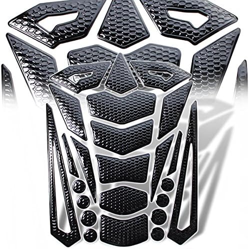 3D 24-Piece [Customizable] 7.25" X 5.5" Fuel Tank Pad Decal/Sticker Perforated Black
