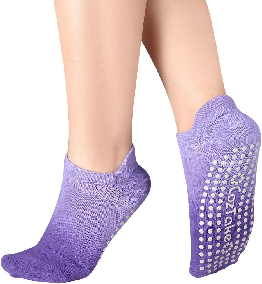 CozTake Women's Grip Socks for Yoga Pilates Barre Dance Ombre Dyed Non Slip Socks 1 Pack