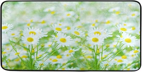 Amazon かわいいカモミールデイジーフラワー ドアマット キッチンマット 玄関 エリア ラグ ロング フロア マット ドア パッド 屋内 屋外 カーペット 家庭 キッチン バスルーム用 玄関マット オンライン通販