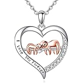 AOBOCO Hedgehog/Giraffe/Elephant/Dog Cat/Bunny/Bear/Hen/Panda Necklace for Women 925 Sterling Silver Cute Animal Pendant Jewelry Necklace Gift