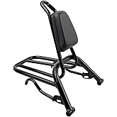 Minho Motorcycle Rear Luggage Rack in Heavy Iron Material Come with High Rebound Sponge Backrest Compatible with Yamaha Zuma 125cc Scooter 2010-2013 3TH-4TH Generation, Black Color
