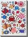 Jazzstick 200 Glitter Cute Fish, Octopus, Crab Decorative Sticker 10 Sheets (VST09A04)