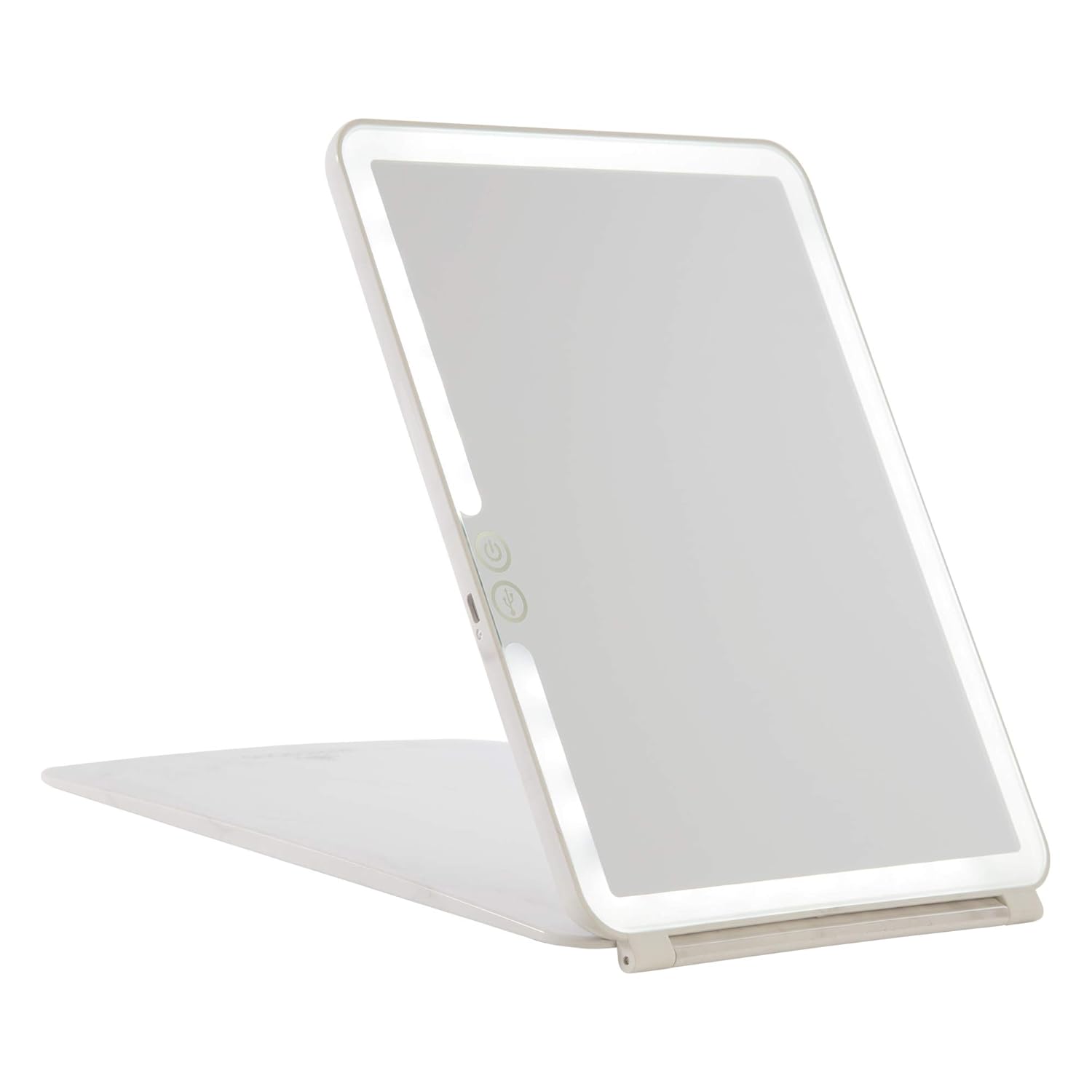 IMPRESSIONS Touch Pad 2.0 Makeup Mirror with Flip Cover | Girl's Vanity Lighted Mirror with Rechargeable Battery & USB Cable