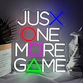 Gamer Neon Sign for Wall Decor,Gaming LED Light Sign,Just One More Game Backdrop for Boys Bedroom Video Game Room Club Party Man Cave,Best Gift for Teens Boys Men USB Powered(14.2"*12.3")