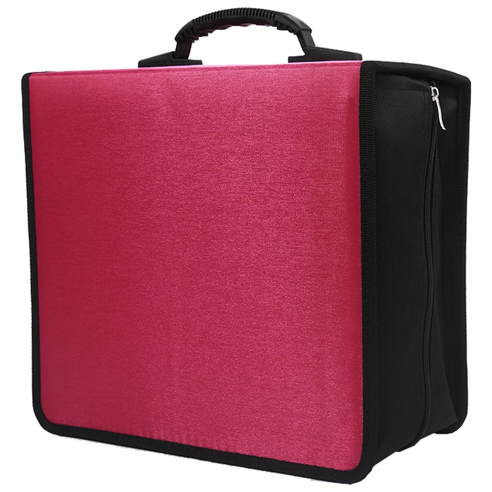 Photo 1 of Sogboy 400 Capacity DVD Case, CD Wallets Protective, CD Storage Organizer Stand Booklet Album Box Binder for Car, Home, Office, Travel (Rose Red 400)
