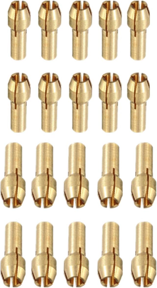 Euros 0.5-3.2mm Brass Collet Drill Chuck Fit For Dremel Rotary Tools Electric Grinding Drill Collect Chuck Holder (20 Pack)