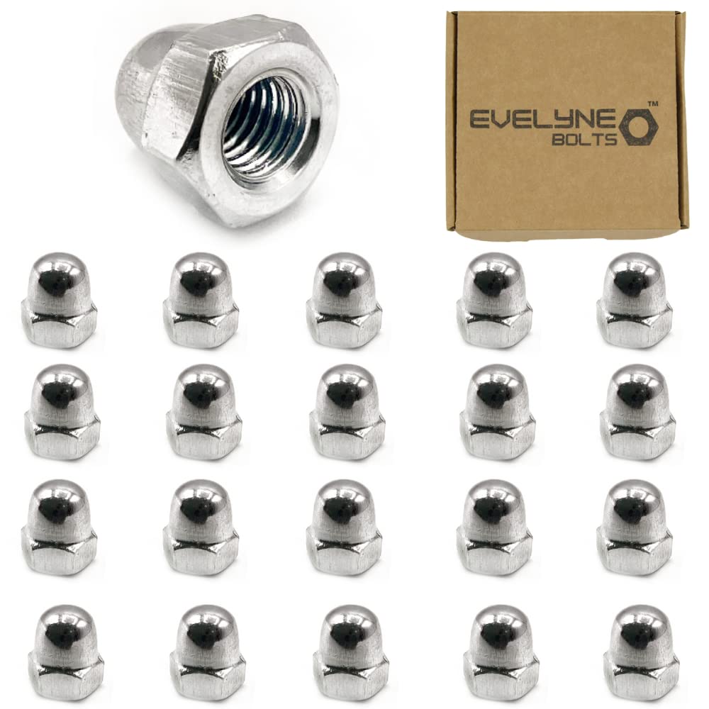 M6 (6mm) Dome Nuts Set - Steel Cap Nut - Evelyne (Pack of 20)