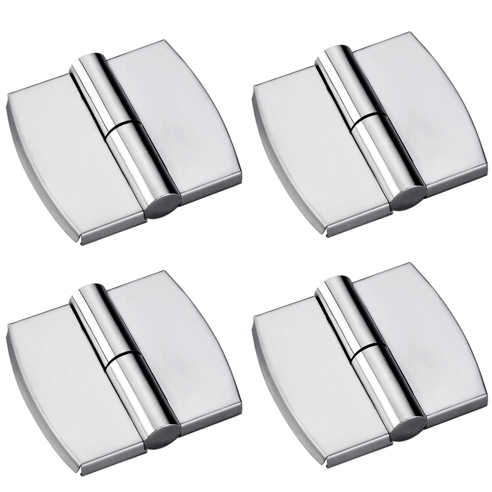Photo 1 of 4pcs Public Toilet Stainless Steel Hinge,Silver Restroom Partition Hardware Connection Accessories for Shopping malls,Hotels, Bathroom Bathroom Door (Silver,Right Side Hinge)
