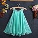 Baby Girls Party Dress Sleeveless Chiffon Pleated Skirt Summer Dress (7-8 Years, Blue)
