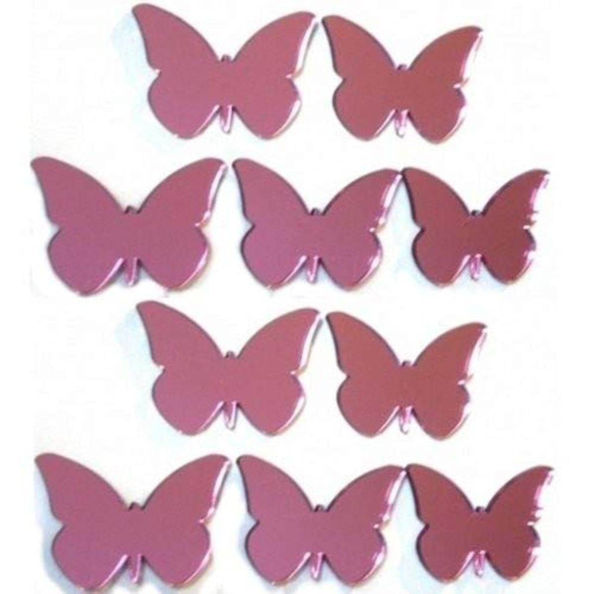 Super Cool Creations Butterfly Mirrors, Pink - Pack of 10, 3cm x 2cm