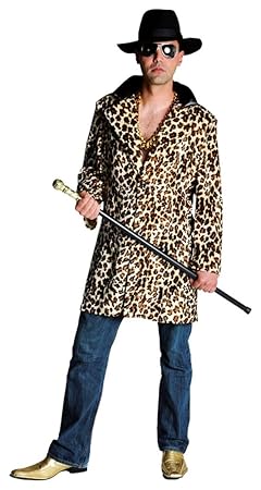 Karneval-Fasching-Shop Leopardenmantel Lude Partymann Proll Macho 70er 80er Jahre Kostüm (XX-Large)