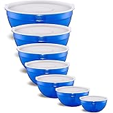 Onlycooker Blue Mixing Bowls With Airtight Lids,Stainless Steel Bowl,Salad Bowls 7 Piece Colorful Nesting Bowl Blue Kitchen Accessories,Size 7,3.6,2.7,2.1,1.5,1.1,0.8QT Stackable Design