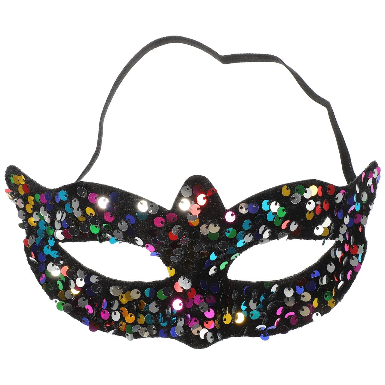 Holibanna Sequin Masquerade Mask for Women Adjustable PVC Handheld Costume Prop for Halloween Mardi Gras and Carnival Elegant Party Accessory with Chic Design