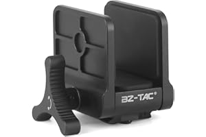 BZTAC Universal Gun Rifle Clamp Shooting Tripod Rest with Arca-Swiss Rail 1/4" 3/8" Screw Holes, Aluminum Dual Jaw Closure Clamp Shooting Stick Mount Platform for Hunting Shooting Target Practice