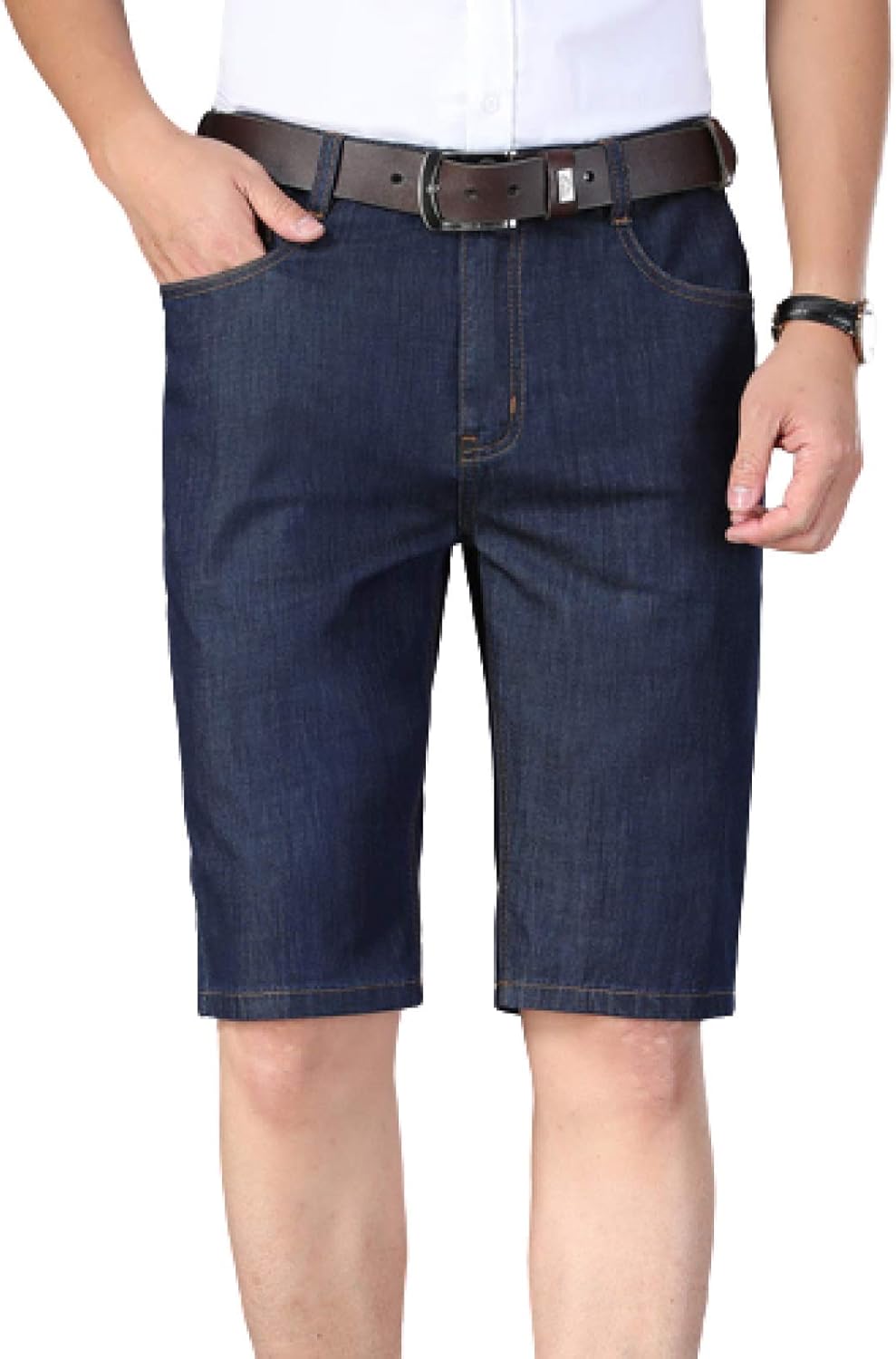 Men's Jeans Shorts Summer Thin Stretch Straight Casual Washed Shorts