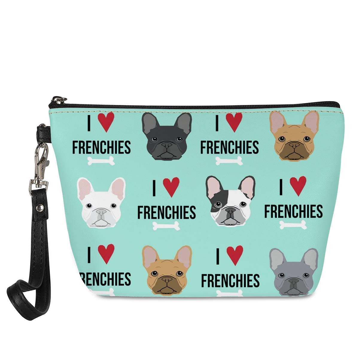 spArt Women Girls Trapezoid Cosmetic Make Up Storage Bag French Bulldog Pattern Handy Toiletry Bag Cute Purse