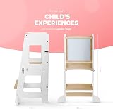 kidoola Learning Tower & Mini Desk Safe Height Adjustable Black Whiteboard view 2