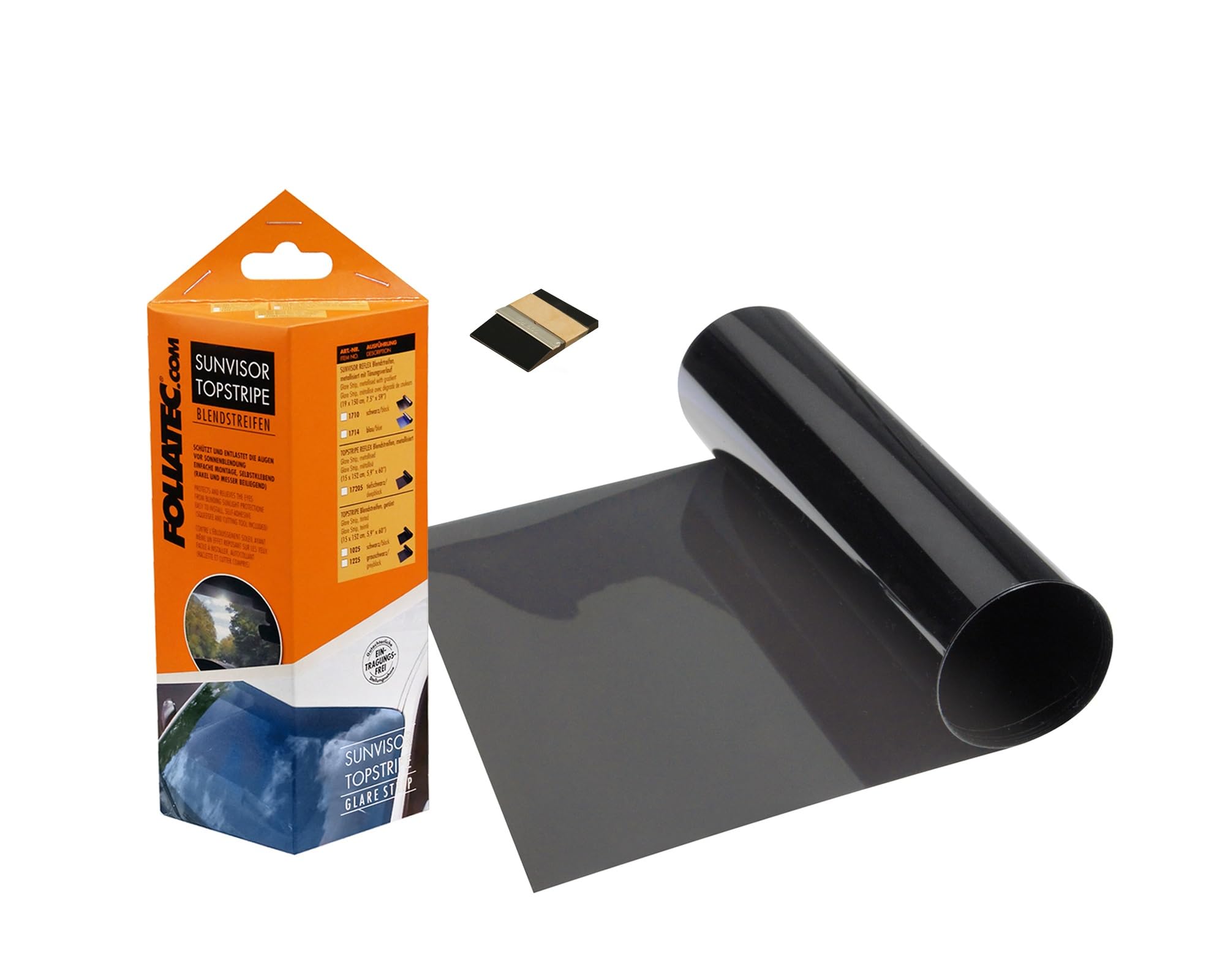 FoliaTec FT1225 Sun Blind Strip for Windscreen Grey Light