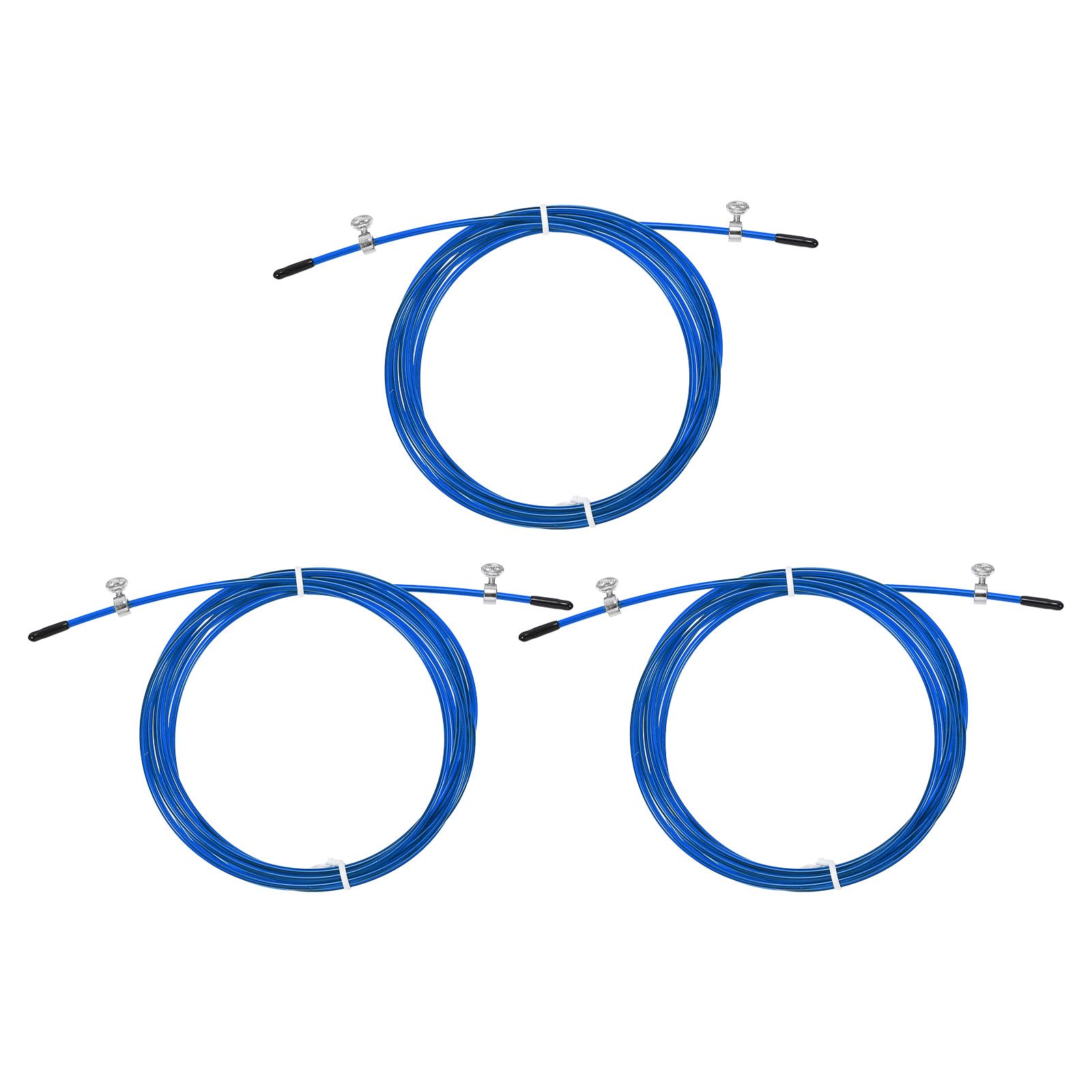 PATIKIL 10Ft Speed Jump Rope Replacement Cable, 3 Pcs 2.5mm Professional Skipping Rope Steel Wire Replace for High Speed Jump Ropes, Blue