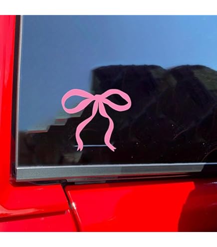 White Bow Outline Car Decal - 6" Vinyl Sticker For Windows & Vehicles