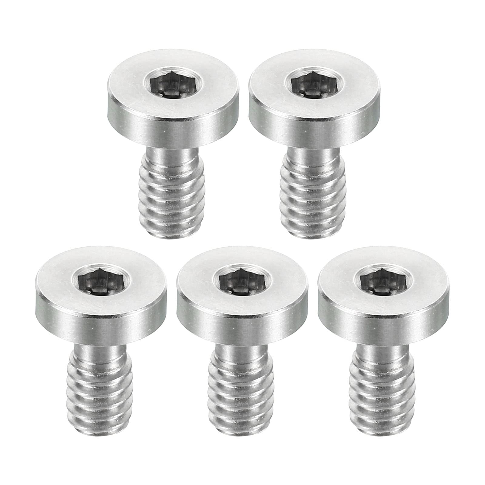 PATIKIL 1/4"-20 Thread 16mm Length Camera Quick Release Screw Tripod Screw, 5 Pack Stainless Steel Hex Slot Screws for DSLR Camera Rig Accessories, Silver