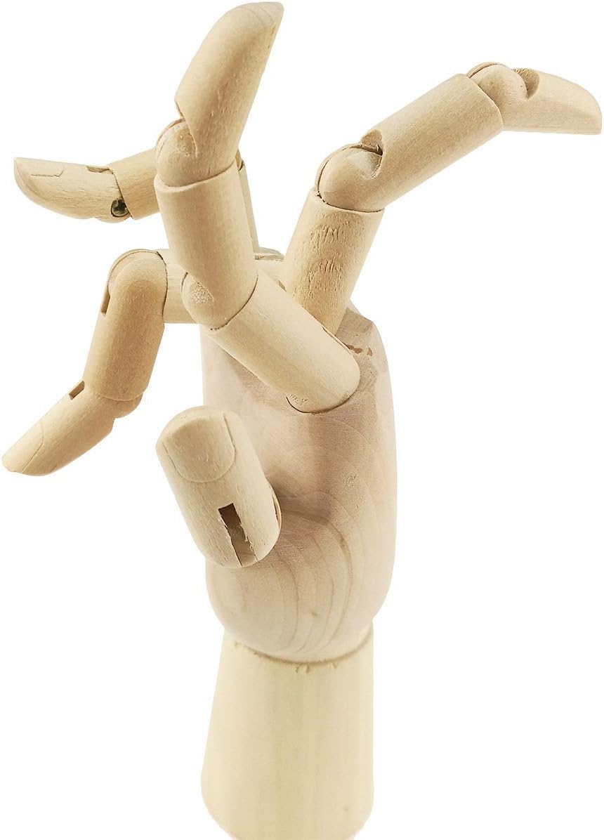 Artist Wood Hand Model Hand Manikin Adjustable Wooden Mannequin Hand Artists Sketch Drawing Art Class Model Tool Jewelry Display Stand (Right Hand) - Image 4