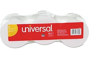 Universal 35720 Adding Machine/Calculator Roll, 16 lb, 1/2" Core, 2-1/4" x 150 ft, White (Pack of 3) (UNV35720)