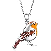 Yearace Animal Necklace for Women 925 Sterling Silver Cat Robin Bird Bunny Highland Cow Capybara Pendant Necklace Cute Animal Jewelry Gifts