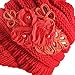 NYKKOLA Women Cable Knit Winter Warm Beanie Hats Newsboy Cap Visor with Sequined Flower - Black